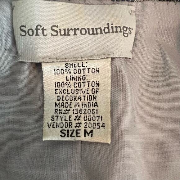 Soft Surroundings Brown Gray Striped Blazer Size Medium - Picture 7 of 7